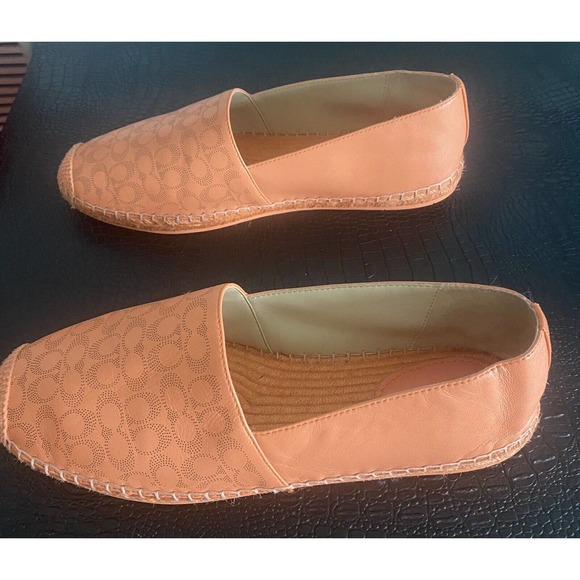 Coach Carley Leather Espadrilles Loafer Slip On Style C6763 Tangerine Sz 11 - Picture 5 of 14